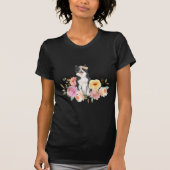Floral Border Collie T-shirt (Voorkant)