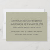 Floral Border Cozy Neutral Family Christmas Custom Feestdagenkaart (Achterkant)