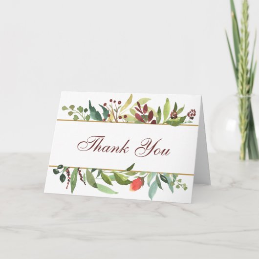 Floral Border Dank je creditcard Kaart (Voorkant)