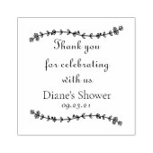 Floral Border Dank u Rubber Stamp Rubberstempel (Afrduk)