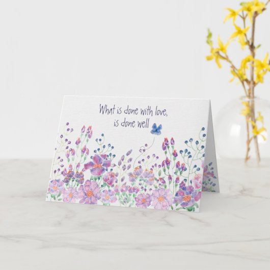 Floral Border Hartelijk dank Kaart (Gele Bloem)