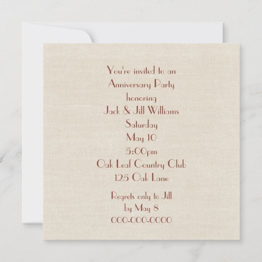 Floral Border Jubileum Party Kaart (Achterkant)