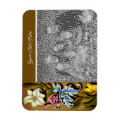 Floral Border Lijst gepersonaliseerd Uw foto toevo Magneet (Verticaal)