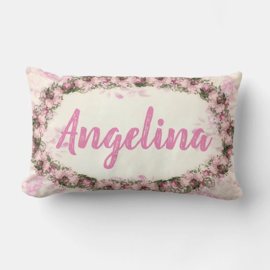 Floral Border - Personaliseer je eigen omgeving Kussen (Voorkant)