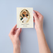 Floral Border Photo Save the Date Uitnodiging Flyer (Hand)