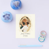 Floral Border Photo Save the Date Uitnodiging Flyer (Enkel)