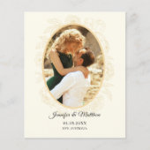 Floral Border Photo Save the Date Uitnodiging Flyer (Voorkant)