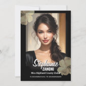 Floral Border Promotional Pageant Prints | QR Code Kaart (Voorkant)