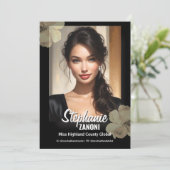 Floral Border Promotional Pageant Prints | QR Code Kaart (Staand voorkant)