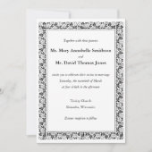 Floral border "Samen met" bruiloft uitnodiging (Voorkant)