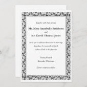 Floral border "Samen met" bruiloft uitnodiging (Voorkant / Achterkant)