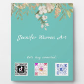  Floral Border Social Media Scan Codes Fotoplaat (Voorkant)