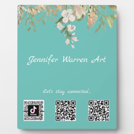  Floral Border Social Media Scan Codes Fotoplaat (Voorkant)