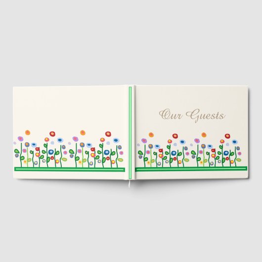 Floral border Spring bruiloft Gastenboek (Volledig)