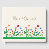 Floral border Spring bruiloft Gastenboek (Voorkant)