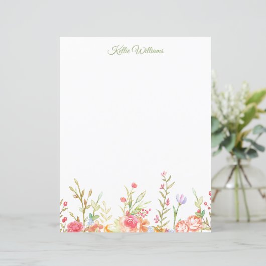 Floral Border Stationery (Staand voorkant)