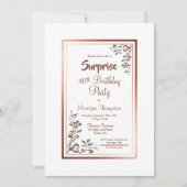  Floral Border Surprise 40th Birthday Kaart (Voorkant)