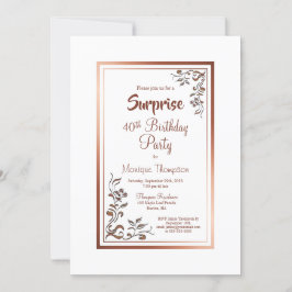  Floral Border Surprise 40th Birthday Kaart