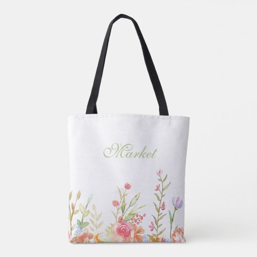 Floral Border Tote Bag (Achterkant)