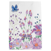 Floral Border Verjaardag Medium Cadeauzakje (Achterkant)