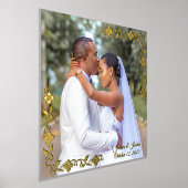 Floral Border Wedding Custom Photo Folie Afdrukken (Laagn)