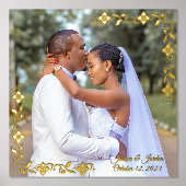 Floral Border Wedding Custom Photo Folie Afdrukken (Voorkant)