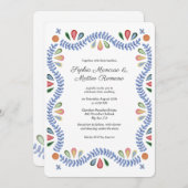 Floral Border Wedding Kaart (Voorkant / Achterkant)
