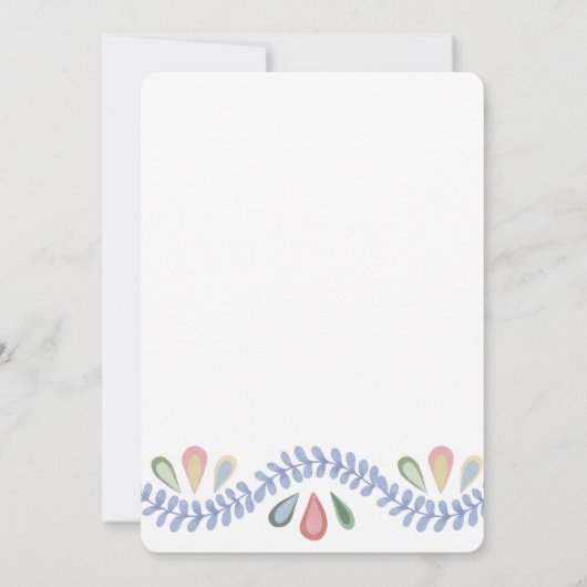 Floral Border Wedding Kaart (Achterkant)