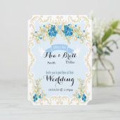 Floral Border Wedding Uitnodiging (Staand voorkant)