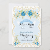 Floral Border Wedding Uitnodiging (Voorkant)