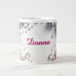 Floral Border With Custom Name Grote Koffiekop