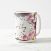 Floral Border With Custom Name Koffiemok (Voorkant rechts)