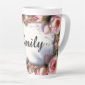 Floral Border With Custom Name Latte Mok (Rechterhoek)