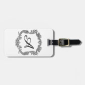 Floral Border with Monogram Bagagelabel (Voorkant horizontaal)