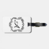 Floral Border with Monogram Bagagelabel (Achterkant horizontaal)