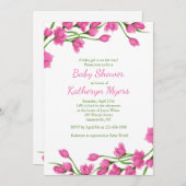 Floral Borders Invitation Kaart (Voorkant / Achterkant)