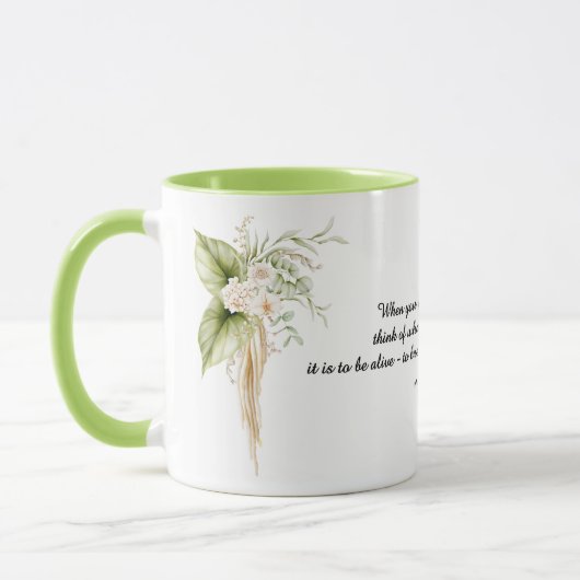 Floral Borders Life Quote Sjabloon Mok (Links)