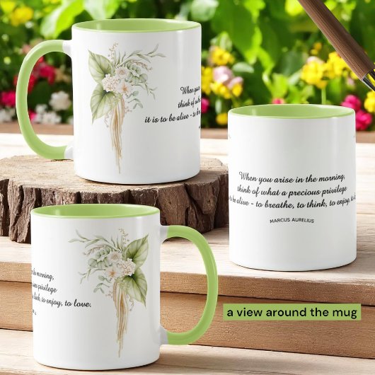Floral Borders Life Quote Sjabloon Mok