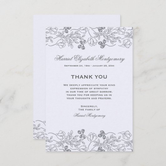 Floral Borders Sympathcard Kaart (Voorkant / Achterkant)