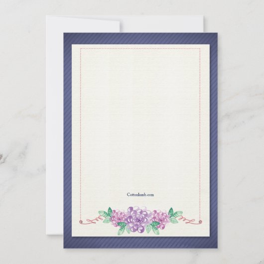 Floral Borders Uitnodiging (Achterkant)