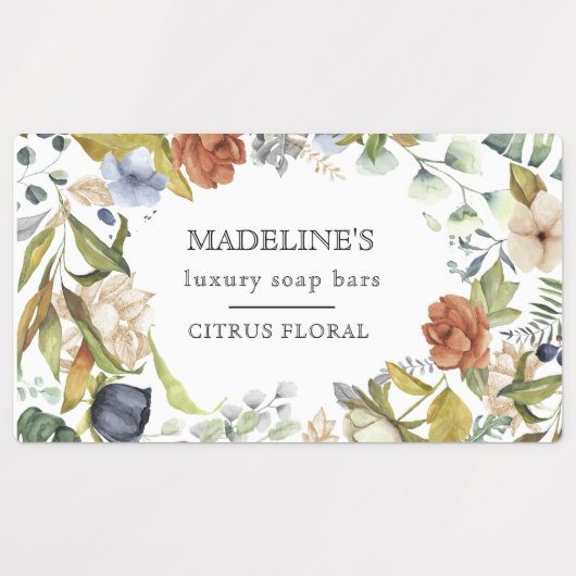 Floral Borders Zeep Bars Elegante Lijm Labels (Design 1)