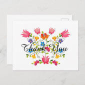 Floral borduurwerk aangepast briefkaart (Voorkant / Achterkant)