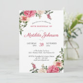  Floral Botanical 60th Birthday Party Kaart (Staand voorkant)