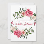  Floral Botanical 60th Birthday Party Kaart (Achterkant)