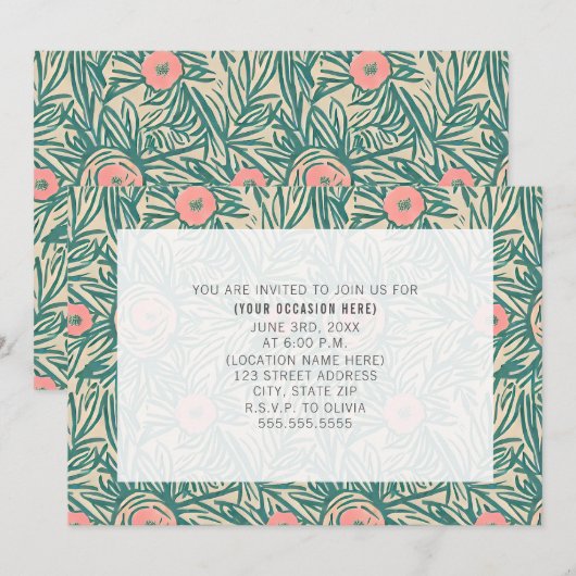 Floral Botanical All Purpose Generic Party Kaart (Voorkant / Achterkant)