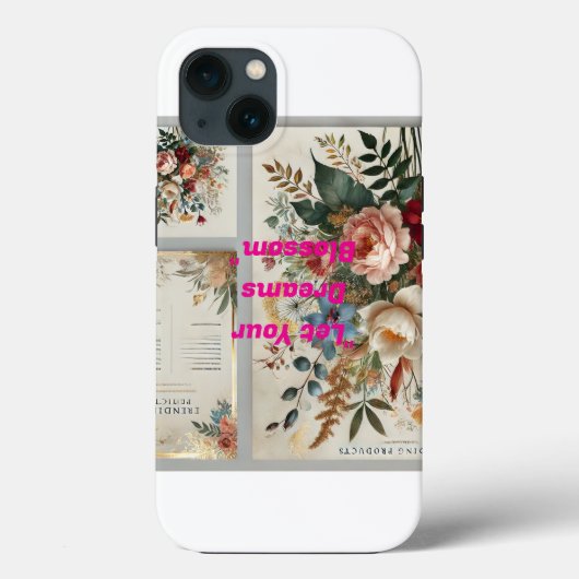 Floral Botanical Apple iPhone 13 Hoesje – Elegant  (Achterkant)