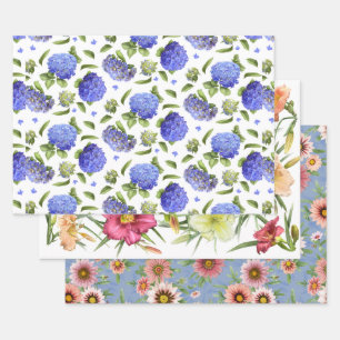 Floral Botanical Art Pattern Inpakpapier Vel
