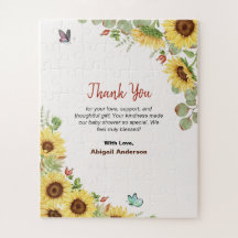 Floral Botanical Baby shower Dank u platte Kaarten
