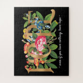 Floral Botanical Black Hope Gold Foil Elegant Legpuzzel (Verticaal)