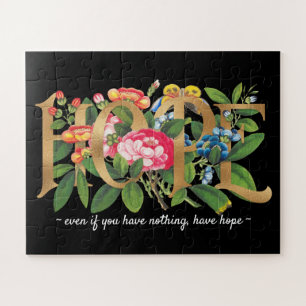 Floral Botanical Black Hope Gold Foil Elegant Legpuzzel